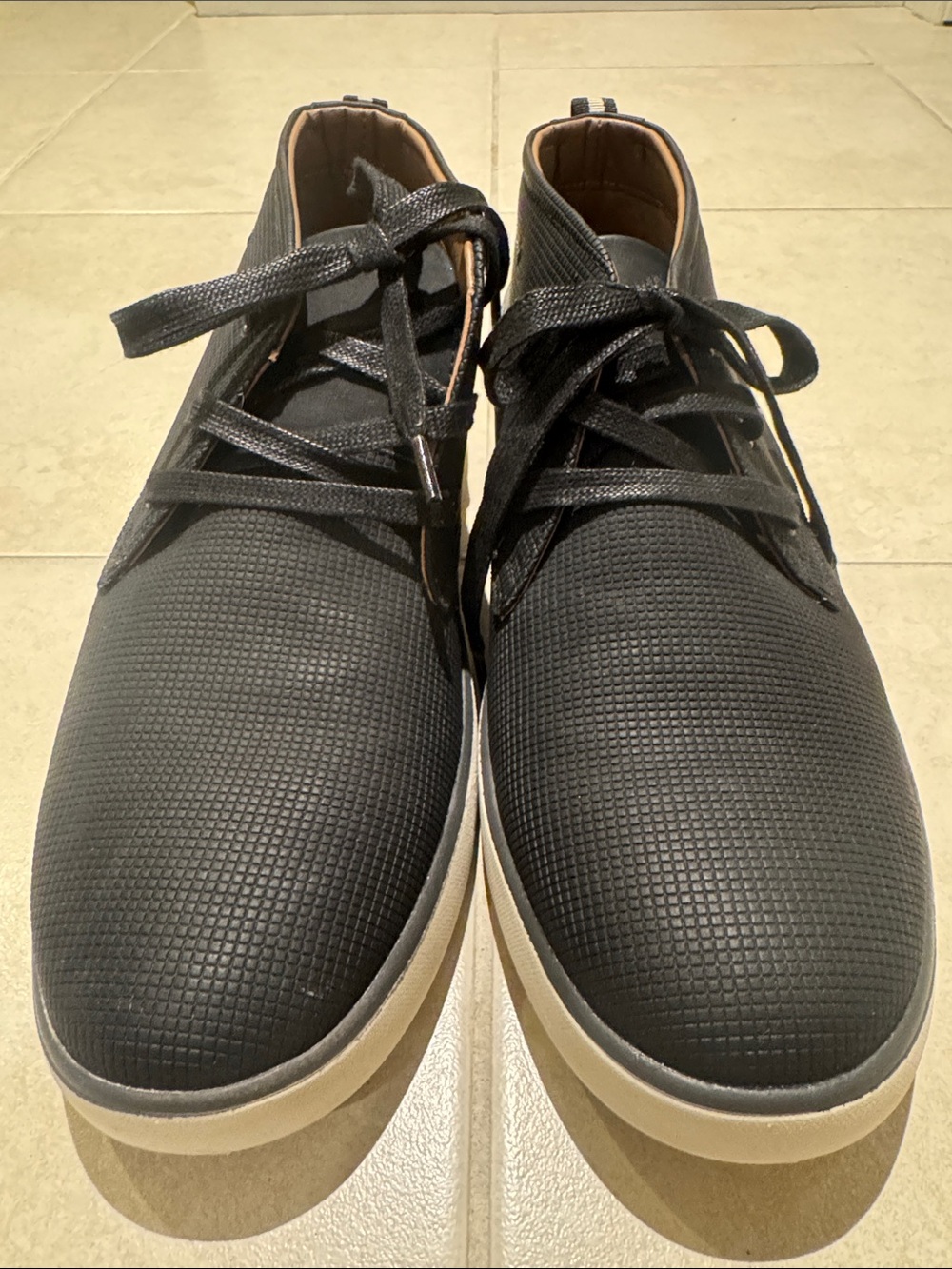 George Men's Black Textured Lace-Up Casual Shoes Very Light